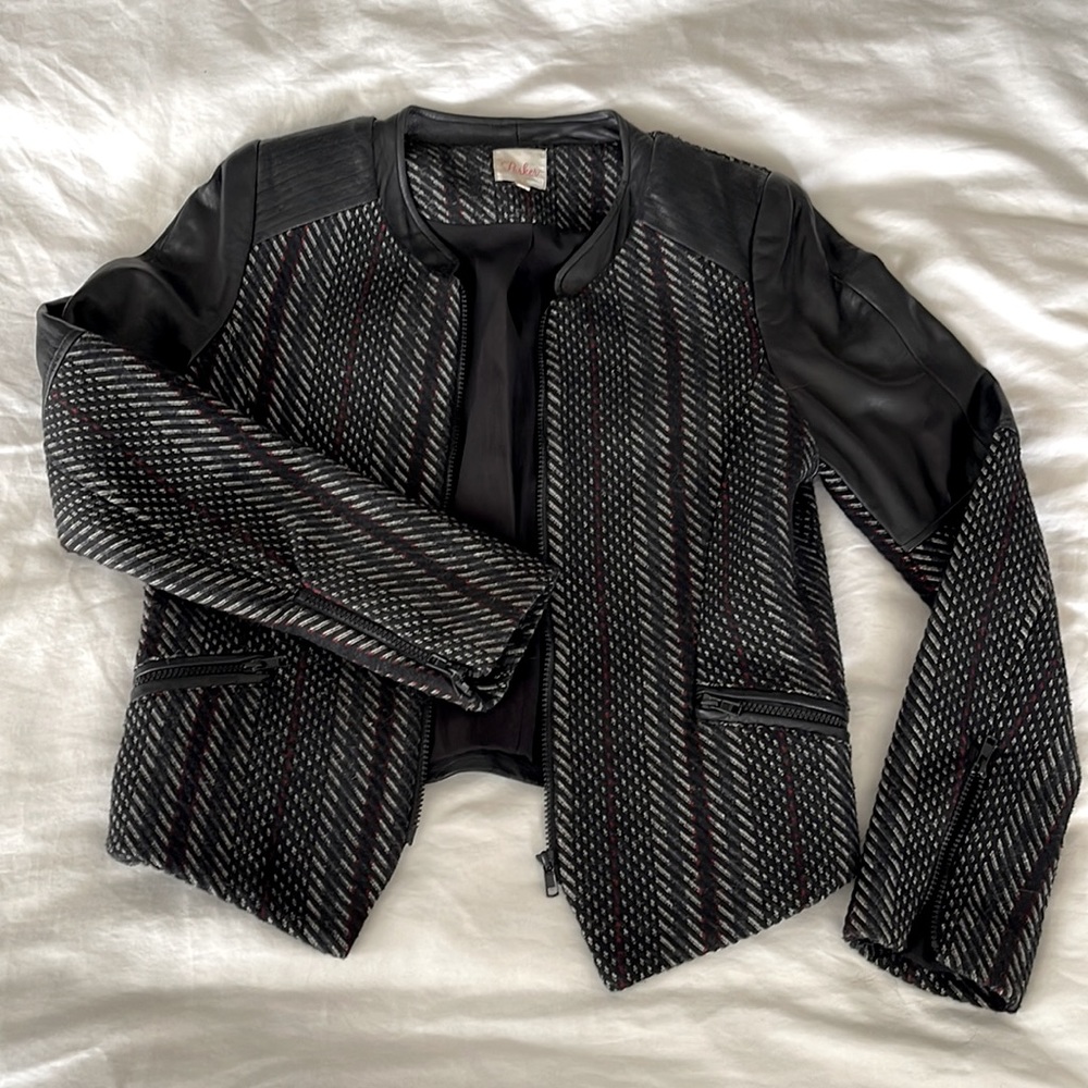 Parker motorcycle jacket with leather details